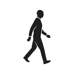 Walking Person Silhouette, Walking a Man, Vector Illustration, A Person Icon, Black Person Vector Design 
