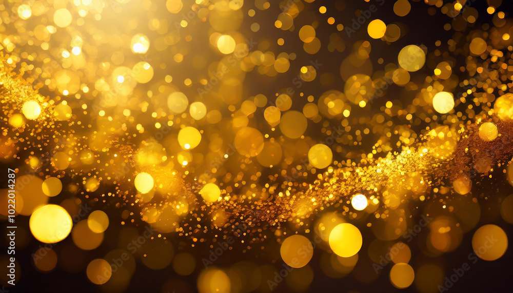 Poster a sparkling display of golden bokeh creating a festive atmosphere for celebrations and special occas