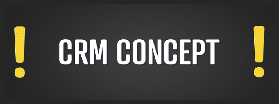 CRM Concept. A blackboard with white text. Illustration with grunge text style.