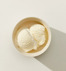 bowl of vanilla ice cream