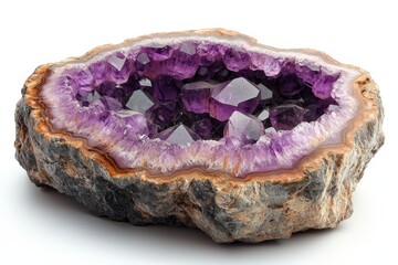 amethyst gemstone photo, white background 