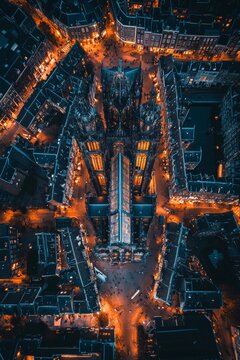 make a nightspot from a drone of 's Hertogenbosch in the Netherlands with a ddi pro drone in the front 