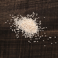 Pile of tapioca pearls - Sagu starch balls. Manihot esculenta.