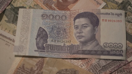 Intricate Details of Cambodian Currency: A Close-Up View