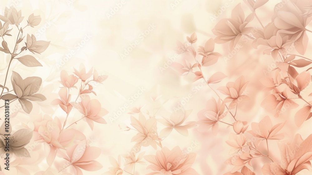 Aufkleber Delicate floral designs in gentle pastel colors enhance an uplifting ambiance, ideal for creating a calming environment. Generative AI