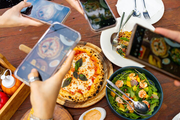 Group of Happy Asian millennial people friends enjoy and fun celebration reunion meeting outdoor...