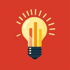Fototapeta premium Creative Light Bulb Concept with Rising Bars
