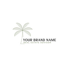 Palm tree real estate logo
