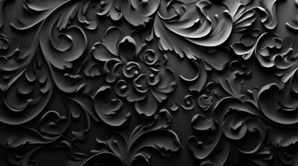 Intricate black foam pattern with high definition detail.