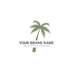 Palm tree real estate logo
