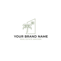 Palm tree real estate logo