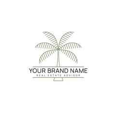 Palm tree real estate logo