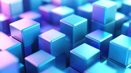 Fototapeta premium Vibrant Digital Cube Pattern for Microstock