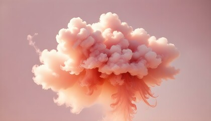 Subtle Pink Smoke Rising on White Background: A Romantic and Peaceful Backdrop