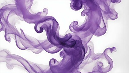 Obraz premium Mesmerizing Purple Smoke Curling on White Background with Subtle Color Transitions