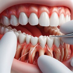 teeth on white background