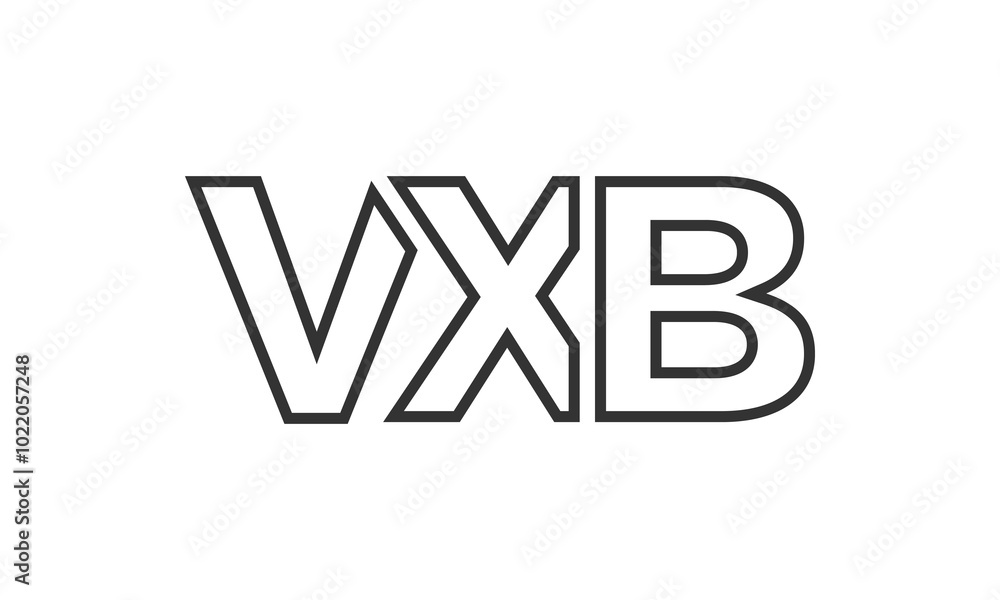 Poster vxb logo design template with strong and modern bold text. initial based vector logotype featuring s