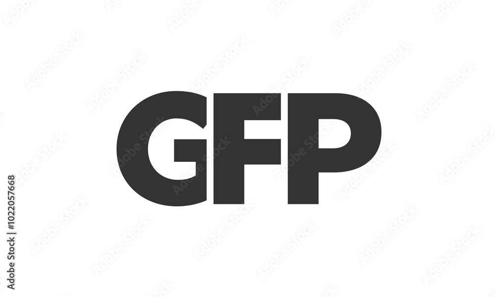Poster gfp logo design template with strong and modern bold text. initial based vector logotype featuring s