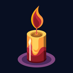 Fototapeta premium burning candle on a black background