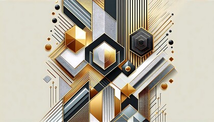 Fototapeta premium Design a modern background with bold geometric shapes like hexagons, triangles, and diamonds,generative ai
