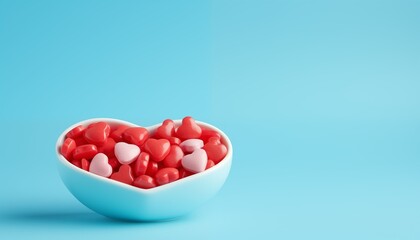 heart shaped candy in a bowl