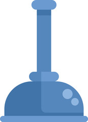 Blue plunger standing on a white background, a simple yet effective tool for unclogging drains