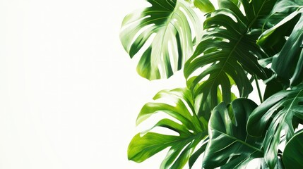 vibrant Monstera Adansonii Variegata on the side with the shadows