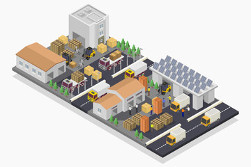 Obraz premium Small Import Factory Isometric