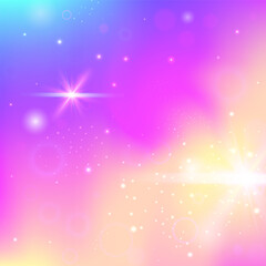 Unicorn Background. Purple Magic Hologram. Girl Gradient. Fairytale Colorful Effect. Pink Sparkles Pattern. Blue Galaxy Invitation. Rainbow Backdrop. Stars Unicorn Background.