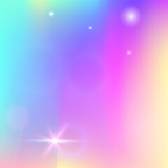Kawaii Pattern. Purple Girl Invitation. Unicorn Background. Fairytale Mystical Effect. Pink Universe Hologram. Blue Magical Gradient. Fairy Backdrop. Candy Kawaii Pattern.