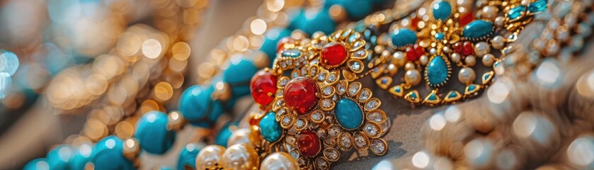 Vintage Jewelry Fair, vibrant colors, eclectic styles, indoor setting, photography