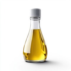 Clear Vegetable Oil on White Background