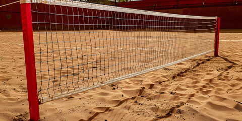 Rede de v&ocirc;lei em quadra de areia