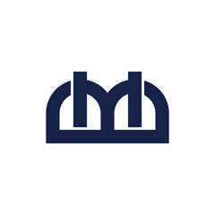 letters mb abstract simple geometric line logo vector