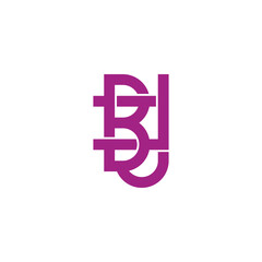 letters bj linked overlapping lines logo vector