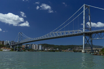 Fototapeta premium Hercilio Luz Bridge in Florianopolis Santa Catarina Brazil.