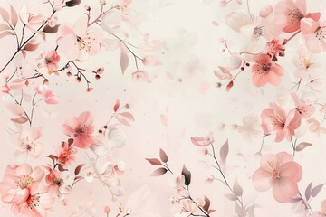 Delicate floral motifs in pastel shades adorn the composition, enhancing the atmosphere with a touch of elegance and tranquility. Generative AI