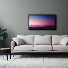 Modern living room and sofa, AI generated