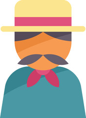 Illustration of a mexican man with traditional clothes smiling