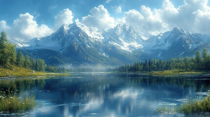 Serene Mountain Lake Landscape Photography