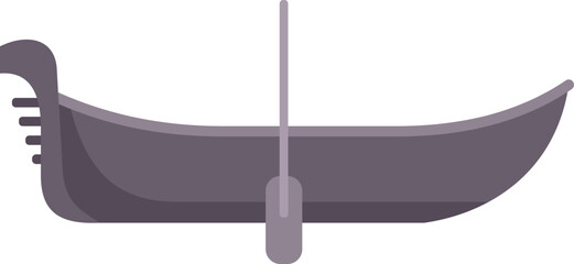 This colorful cartoon vector illustration depicts a traditional venetian gondola floating on canal water © anatolir