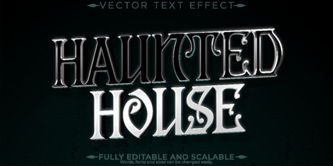 Obraz premium Halloween monster text effect, editable horror and scary text style