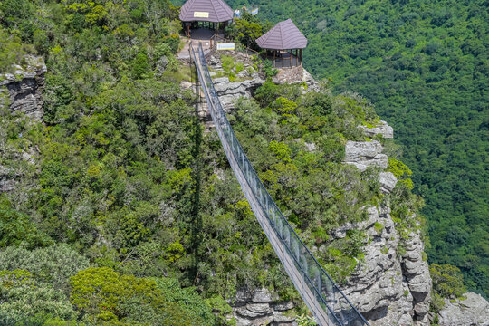 Lake Eland Nature reserve in Oribi gorge with a hanging suspension bridge