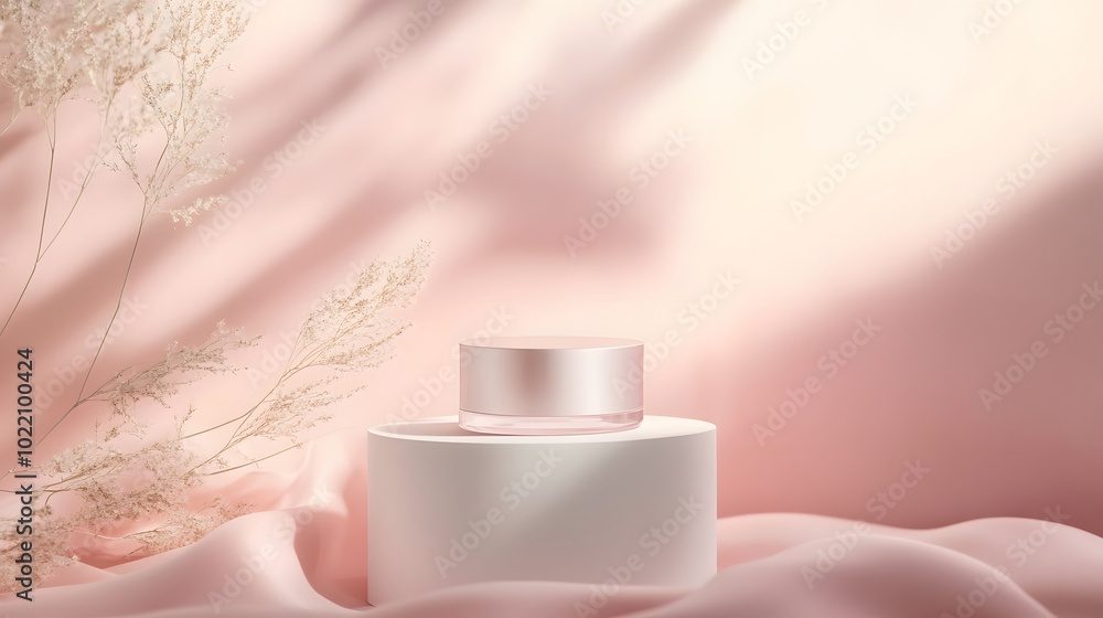 Aufkleber 1. **create an elegant abstract background featuring a soft pink gradient. place a smooth, white cyl