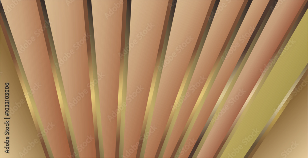 Poster composition of repeating diagonal lines in brown and gold as background inspiration for visual commu