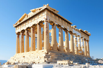 Obraz premium the grandeur Parthenon at dusk, with dramatic lighting and shadows