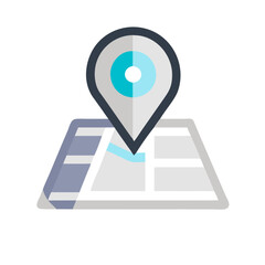 Map pointer with gps icon