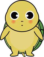 Obraz premium おちょぼ口の可愛い亀のイラスト