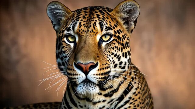 A stunning close up of a leopard showcasing its intricate fur patterns and piercing eyes, highlighting nature's beauty and wildlife