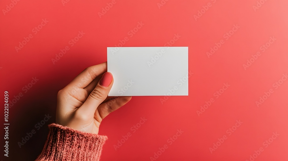 Poster 3. **imagine a clean and modern scene where a hand holds a blank card, ready for customization. the 